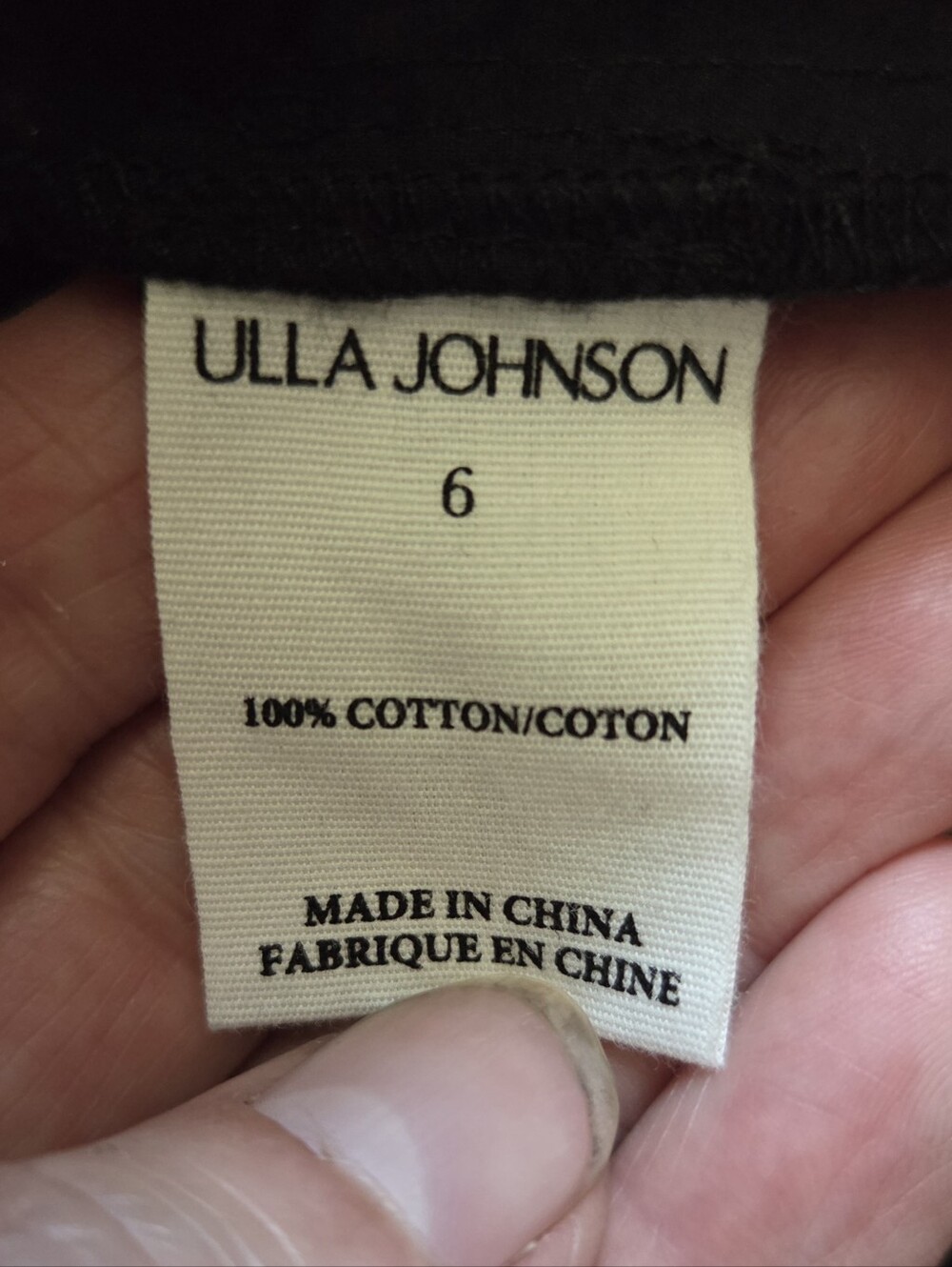 ULLA JOHNSON Olina Black Cotton Midi Dress Size 6 - Picture 6 of 7